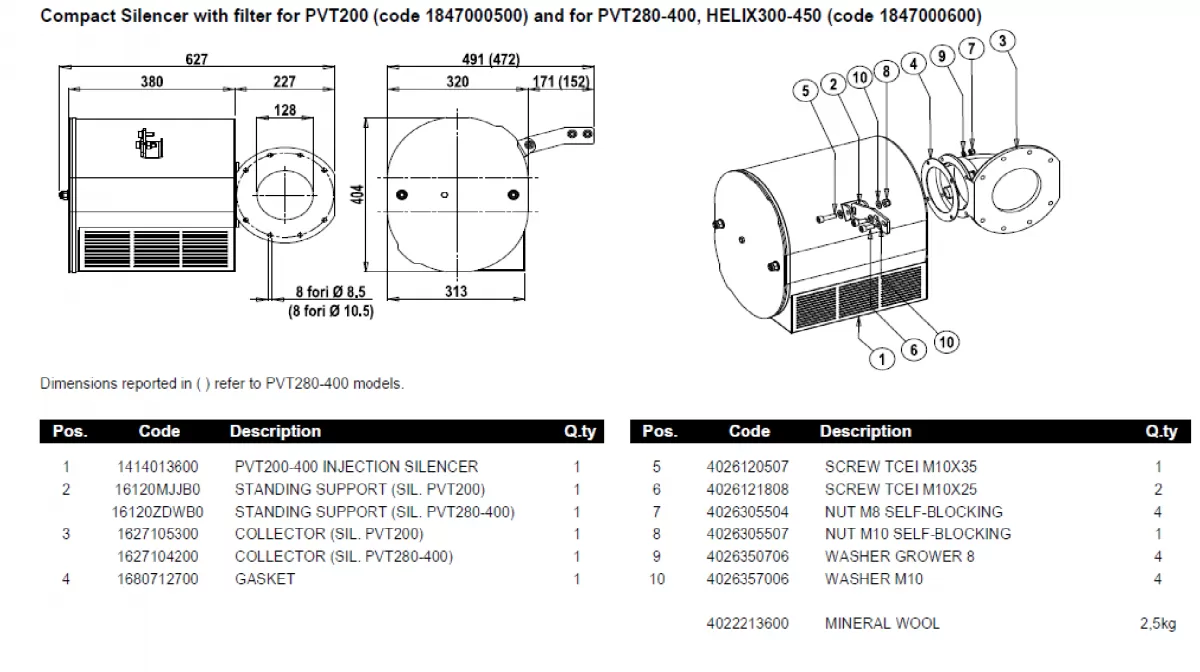 Кіріс шу бәсеңдеткіші ықшам түрі PVT 280/400 ATEX