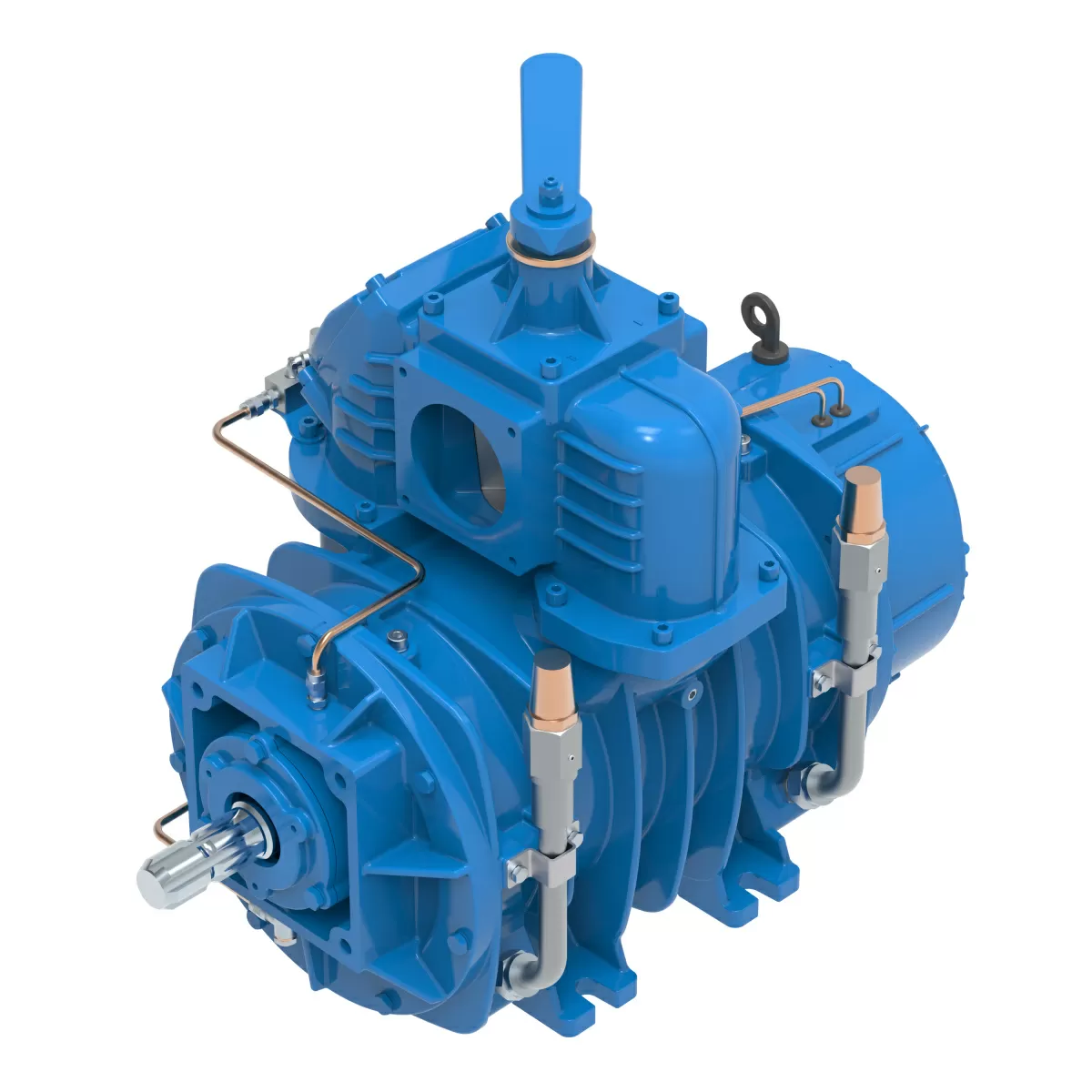Rotary vane vacuum pump JUROP PNR 73 D, 1350 rpm, left-hand rotation, manual 4-way valve