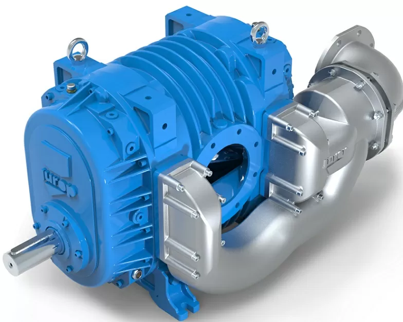 Vacuum pump JUROP HELIX 220, 1400 rpm, left-hand rotation, smooth shaft, with gearbox